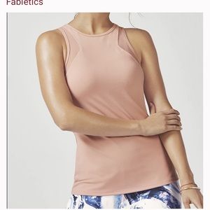Fabletics blush top with mesh details